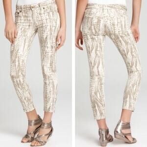 Free People Feather Print Skinny Jeans